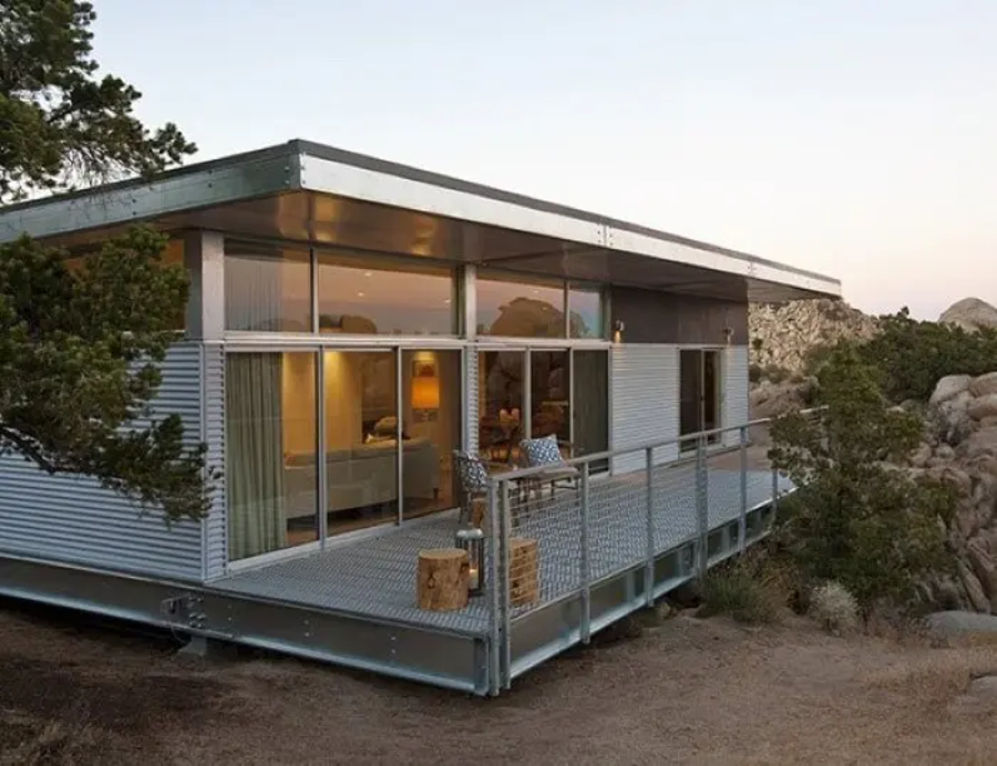 Mẫu nhà cấp 4 tiền chế có gác lửng đẹp, sang trọng